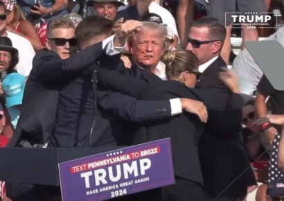 트럼프, 유세 중 총격에 긴급대피…"검사 중…괜찮다"(종합) 