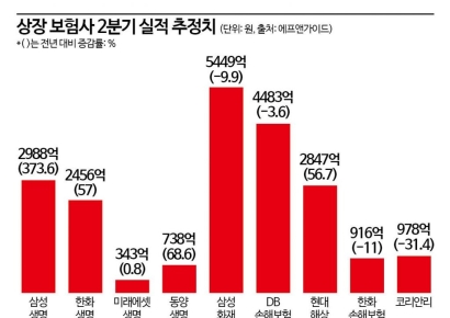 보험사 2분기 실적, 생보 웃고 손보 운다…제3보험·車보험 변수