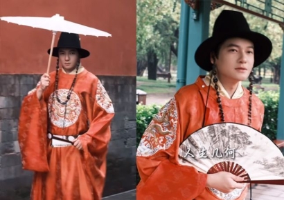 '혐한논란' 장위안, 이번에는 中 황제옷 입고 부채질 