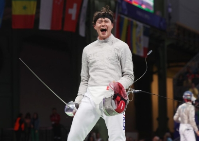 오상욱 4강 진출…세계랭킹 7위와 격돌[파리올림픽]