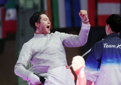 펜싱 오상욱 한국 첫 金…개인전 그랜드슬램[파리올림픽]