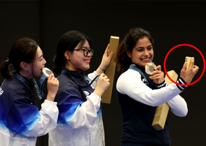 시상대 위에서 '찰칵'…올림픽 최초 삼성전자가 만들어낸 진풍경