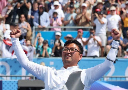 尹대통령 "韓 양궁, 전종목 석권…팀 코리아 파이팅"[파리올림픽]