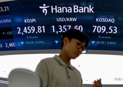 [포토] 코스피-코스닥 동반 서킷브레이커 발동 '검은 월요일'