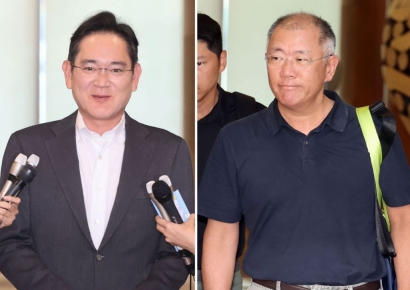 [포토] 나란히 귀국한 이재용, 정의선 회장