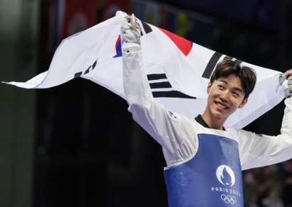 '금빛 발차기' 박태준, 男 태권도 58㎏ 사상 첫 우승[파리올림픽]