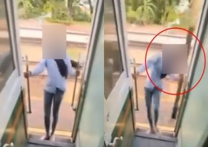 "인생샷이 뭐길래"…태국서 열차 문에 매달린 10대 '아찔 사고'