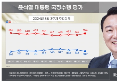 [폴폴뉴스]광복절 논란 속 尹대통령 지지율 30% 아슬아슬
