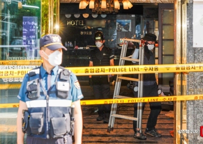 [포토] 부천 호텔 화재 현장 감식
