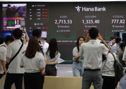 [포토] 한국증시 찾은 하나은행 해외지점 직원들