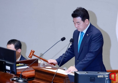 [포토] 의사봉 두드리는 박정 예결위원장