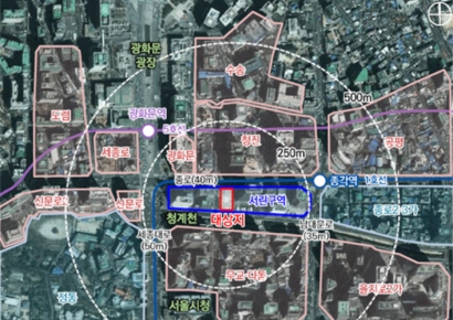 청계천 인근 서린구역 3·4·5지구, 최고 24층 업무시설 건립