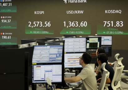 '고용약화 경계감 강화'…코스피·코스닥 하락 마감