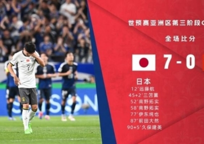 "황푸강에 뛰어들고 싶다"…일본전 0-7 대패 中 '대혼란'