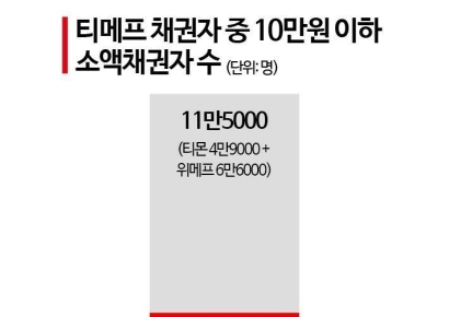10만원 이하 4만명인데 11만 채권자 설득 난제…‘산 넘어 산’ 티메프
