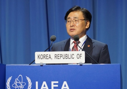 유상임 장관 "원자력 강국으로서 한국의 위상 높일 것"…IAEA 총회서 기조연설