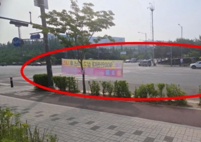 불법 현수막에 넘어져 뇌진탕까지…당국-업체 책임 공방