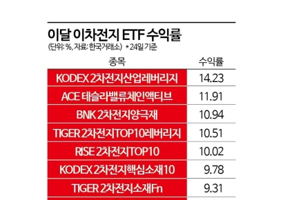 이차전지 저점 찍었나, 이차전지 ETF 수익률 '껑충'