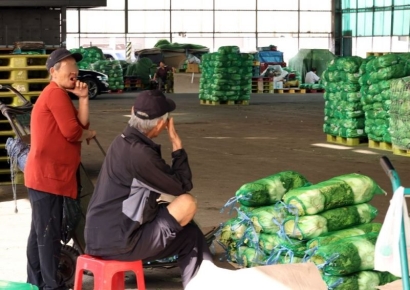 [포토] 중국산 배추 긴급 수입, 손님 기다리는 상인
