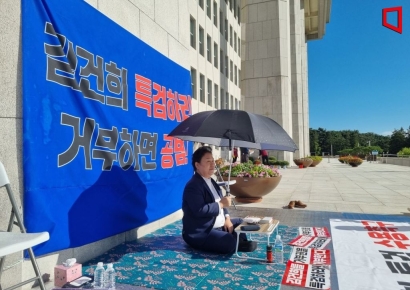 민주당 천막농성 3일째…'김건희 특검법' 재투표 찬성 촉구