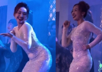 "신부에 민폐 아냐?"…하얀 드레스 입고 춤춘 미모의 여성 누군가 봤더니