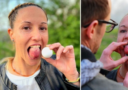 "키스할 땐 어떡하나"…'탁구공보다 굵은 혀' 자랑한 女