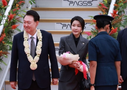 尹대통령, 필리핀 도착…동남아 3국 순방 일정 돌입