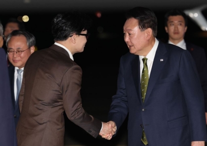 윤·한, 오후 용산 면담…최대 관전포인트는 김건희 여사 타협점 