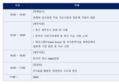 삼정KPMG, 내달 7일 일본계 기업 대상 세미나 개최