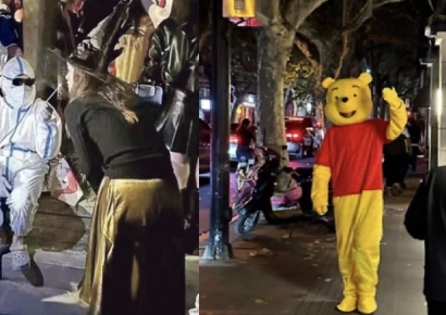 '곰돌이 푸·방역요원' 풍자 불편했나…中 상하이 핼러윈 금지