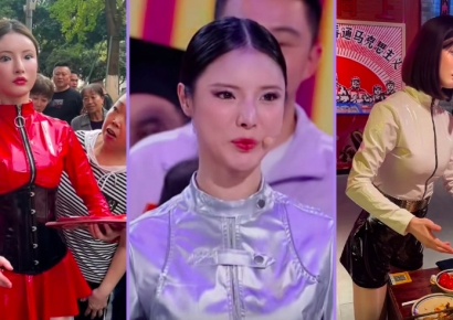 "누가 만질까 겁난다"…전단지 돌리는 미녀 로봇 정체에 '화들짝'