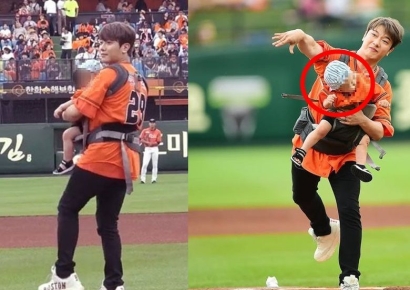 "안 다친 게 천만다행"…'아이 안고 시구' 최민환 옛 영상 재조명