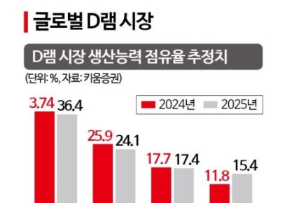 마이크론 턱밑 추격하는 中…탄력받는 '메모리 4강 체제'