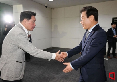[포토] 최태원 회장과 만난 이재명 대표