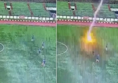 축구 경기 중 날벼락…번개 맞은 선수, 끝내 사망