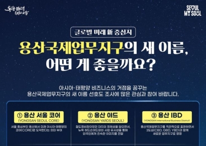 용산국제업무지구 새 브랜드, 시민 선호도 투표로 정한다