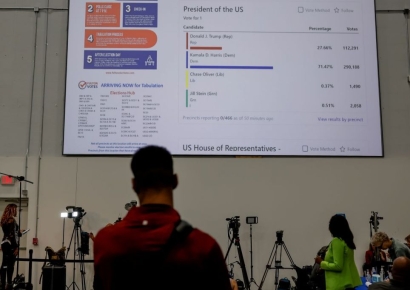 美대선 개표 초반…'펜실베이니아'는 해리스, '조지아'는 트럼프