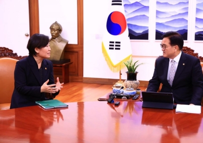 국회의장 만난 송미령 장관 "쌀값 반등할 것…안정화 최선"