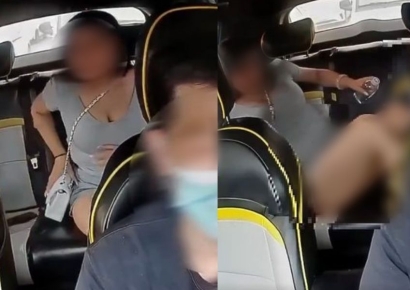 "일부러 저러는 건가"…짧은 치마 입고 택시 타더니 벌러덩