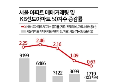 서울 아파트 거래량, 2달 연속 3000건대…대단지도 급감