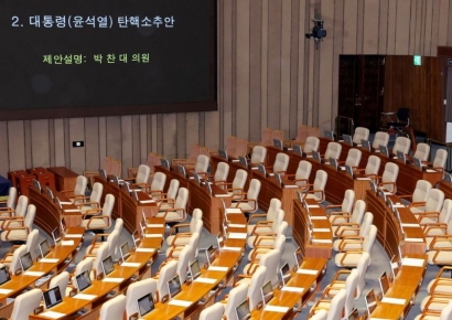 [속보]안철수 제외하고 국민의힘 전원 퇴장…尹탄핵안 '부결' 수순