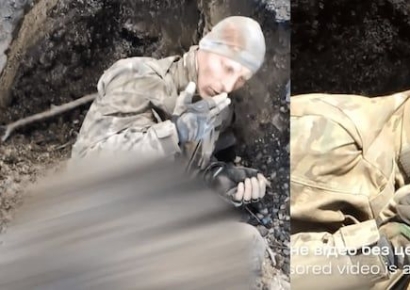 드론폭탄 투하 직전…마지막 담배 피운 러시아 병사 '포착'