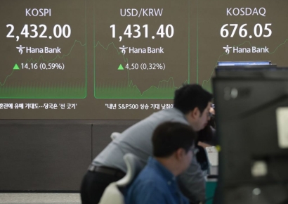 나흘만에 돌아온 '동학개미'…코스피, 장중 2430선까지 반등