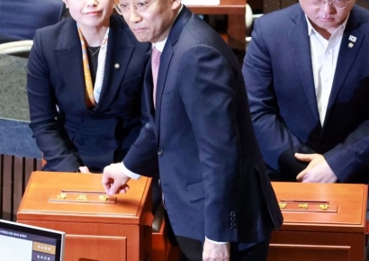 [포토] 대통령 탄핵안 투표하는 추경호