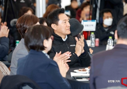 [포토] 강북구 번동 모아타운 착공식 참석한 오세훈 서울시장