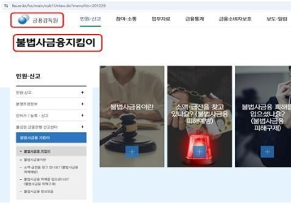 '불법사금융 피해방지' 금감원, 불법사금융 지킴이 사이트 개설 