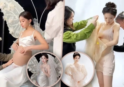 날씬한 몸매, 주름 없는 얼굴…'가짜배' 차고 '임신 인증샷' 찍는 中 미혼 여성들