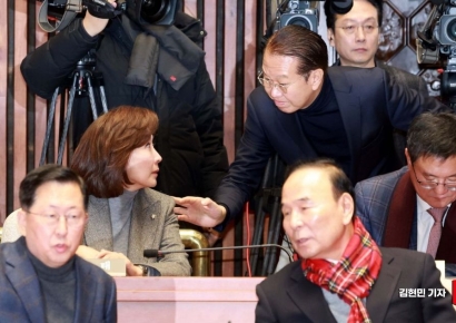 [포토] 나경원과 인사하는 권영세