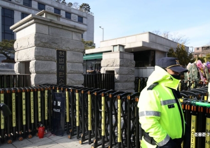 [포토] 경비 강화 된 헌법재판소