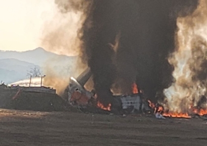[속보]전남 무안국제공항서 181명 태운 여객기 추락 화재